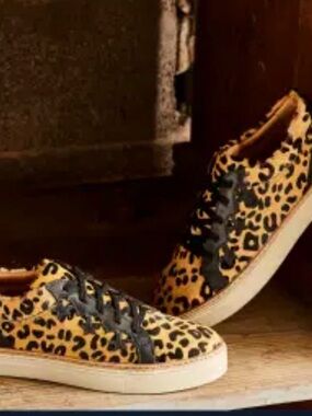 Lucchese Leopard Print Sneakers with Black Accents